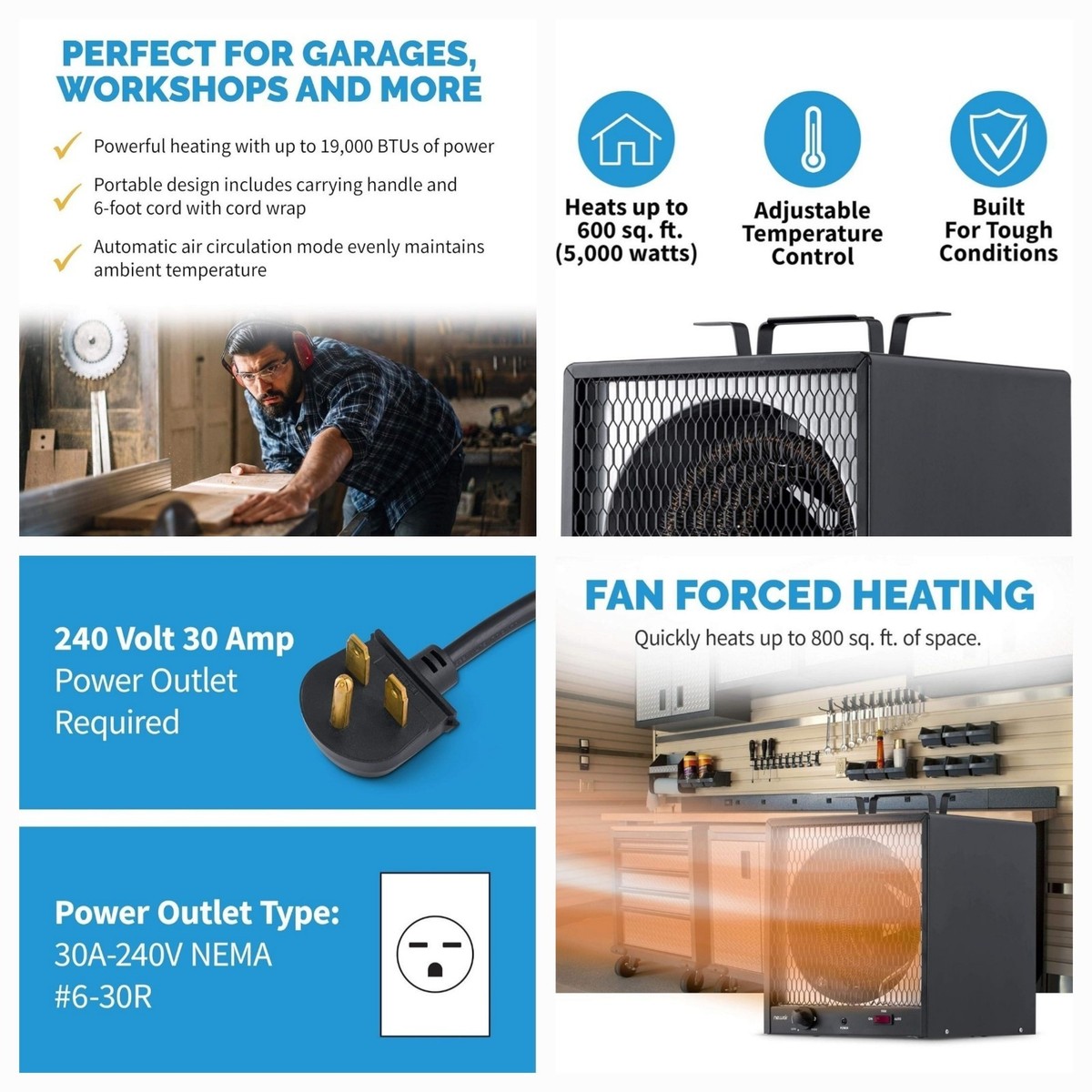 5600 Watt Newair Garage Heater NewAir Electric Portable Garage