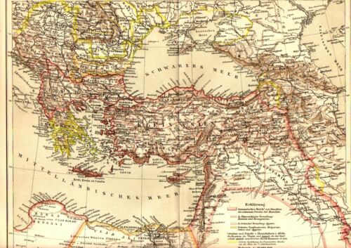 1895 = OTTOMAN EMPIRE = Ancient MAP = OLD MAP - Picture 1 of 1