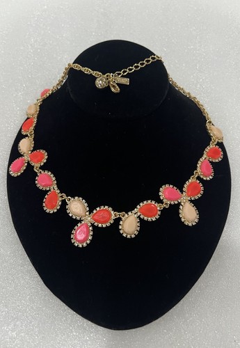 Kate Spade Blush Balloon Bouquet collar Necklace coral pink shades - Picture 4 of 19