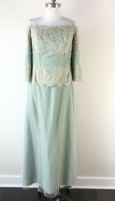 sage green formal gown
