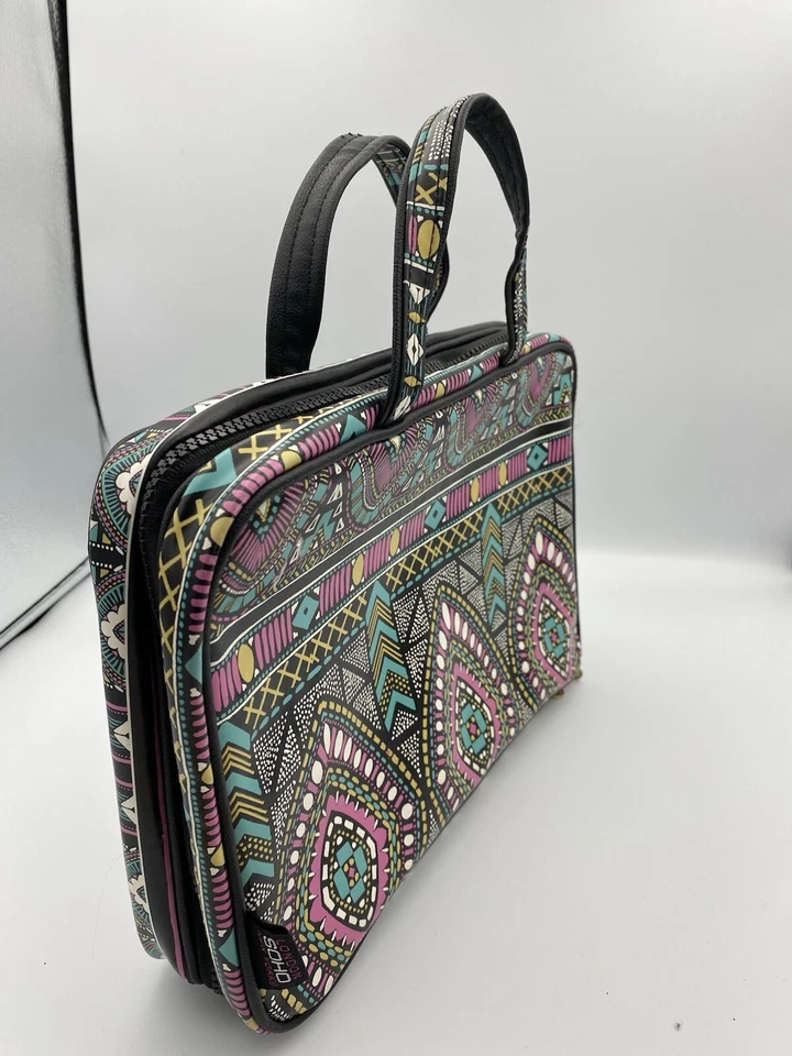 Estuche de transporte de maquillaje London Soho New York vinilo viajero fin de semana Pschyadelic Foto 2 de 4