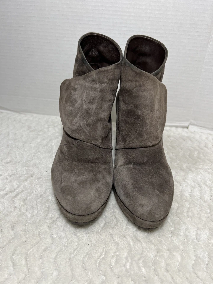 Coclico Kiera Wedge Bootie Gray Platform Suede Leather Boots Womens Sz 39 US 8.5 - Image 3 of 4