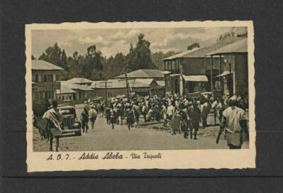 VINTAGE UNBENUTZTE POSTKARTE TRIPOLI STRASSENANSICHT ADDIS ABEBA REF 4272