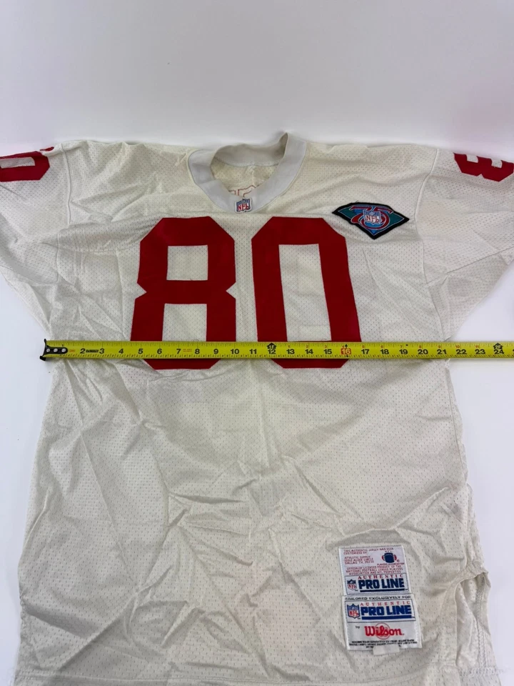 Camiseta Wilson Proline San Francisco 49ers Jerry Rice 75 Aniversario 42 Blanca Foto 3 de 4