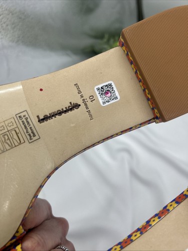 Larroude Athena Flat Sandals Women Orange Floral Summer Shoes Preppy Size 10 New - Imagen 17 de 21