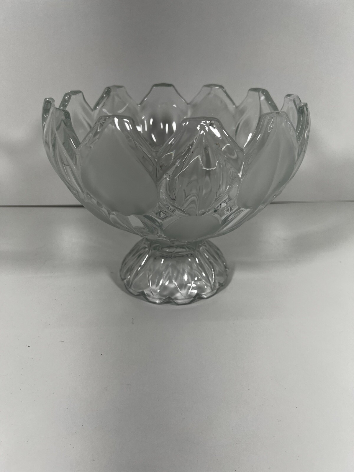 8-inch Footed Frosted or Clear Glass Serving Bowl