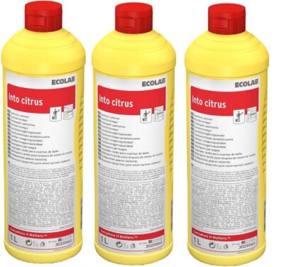 Ecolab Into Citrus 3 x 1 Liter Sanitär Kraftreiniger Bad  WC Reiniger OVP