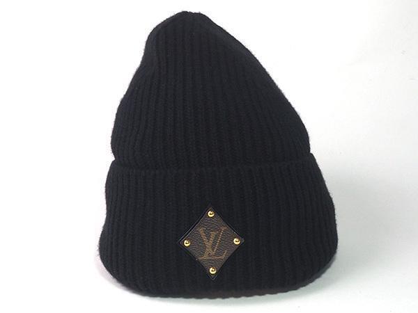 Louis Vuitton Beanie LV Knit Cap Knit Hat M76706 Noir Wool Black w 