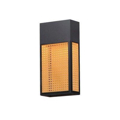 Maxim Lattice 54804RABK LED Outdoor Wall Sconce Light Fixture - Rattan, Black (O