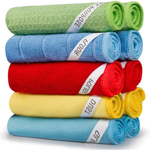 Microfiber Cleaning Cloths - 10 Pack for Home and Kitchen Use