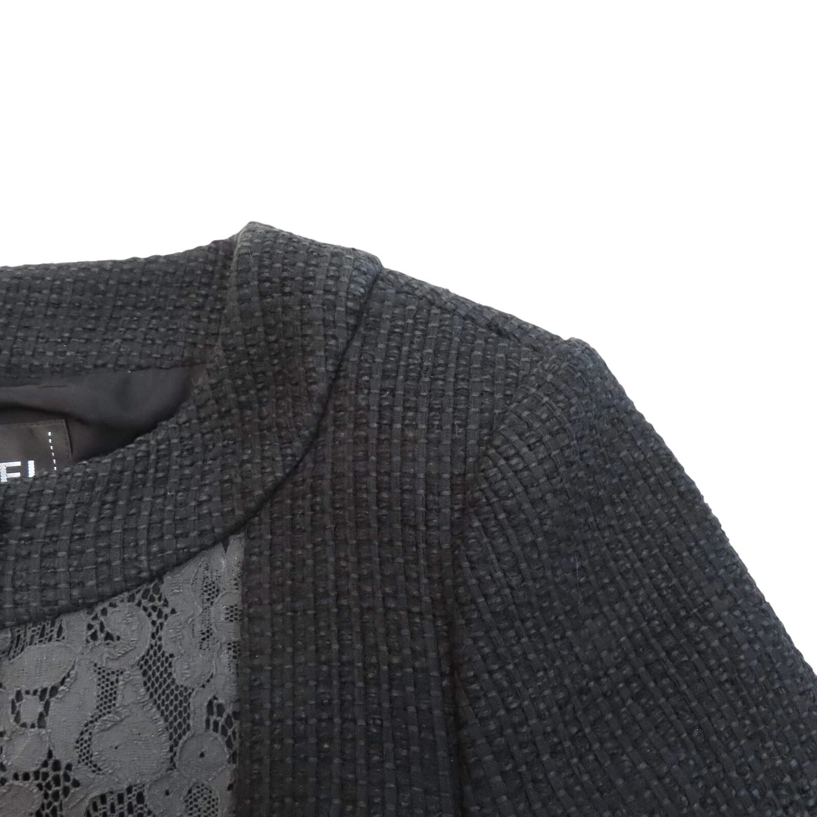 Giacca CHANEL tweed e pizzo nera taglia 36