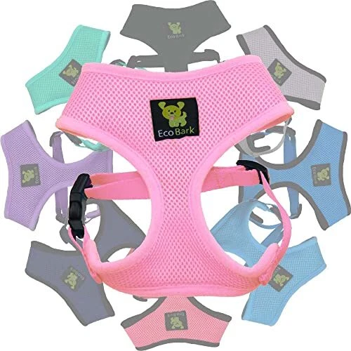 Dog Harness - Eco 3. Medium-10 to 17 lbs - Neck Up to 12.5 in Baby Pink