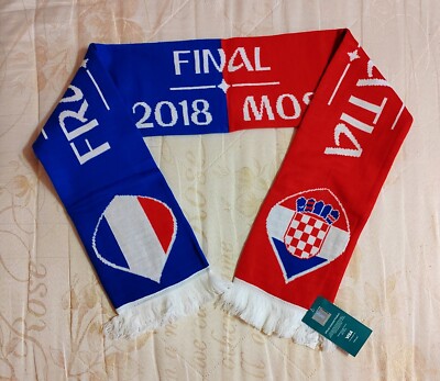 2018年ロシアワールドカップ決勝　公式マッチスカーフ タグ付き RARE • Scarf France Croatia FINAL WORLD CUP 2018 football Russia