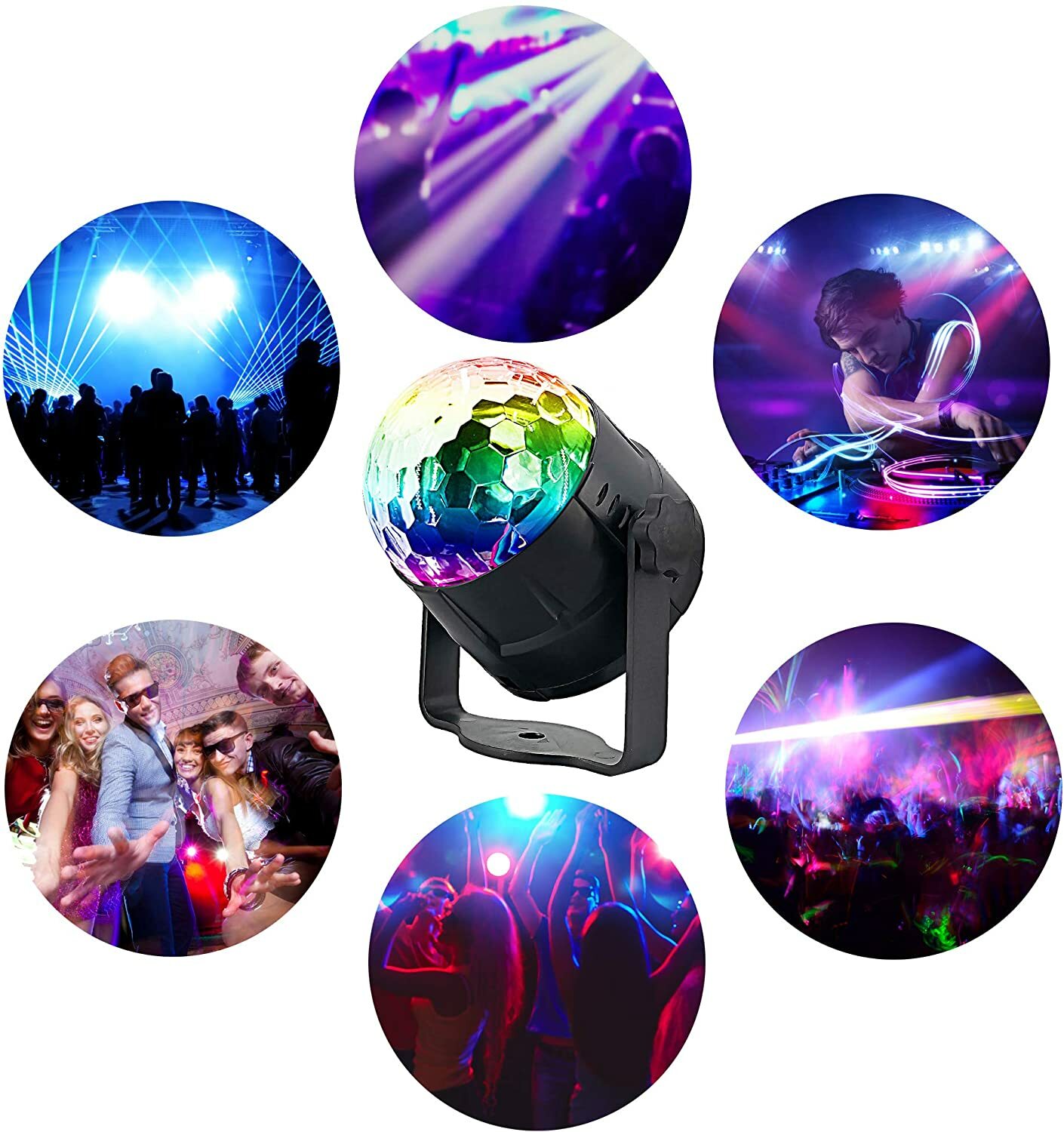 Image 61 - DJ Stage Light Party RGB LED Stage Lights Disco Mini Magic Crystal Ball Strobe