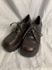 Mudd Vintage 1990s Dark Brown Leather Chunky Platform Shoes Fighter