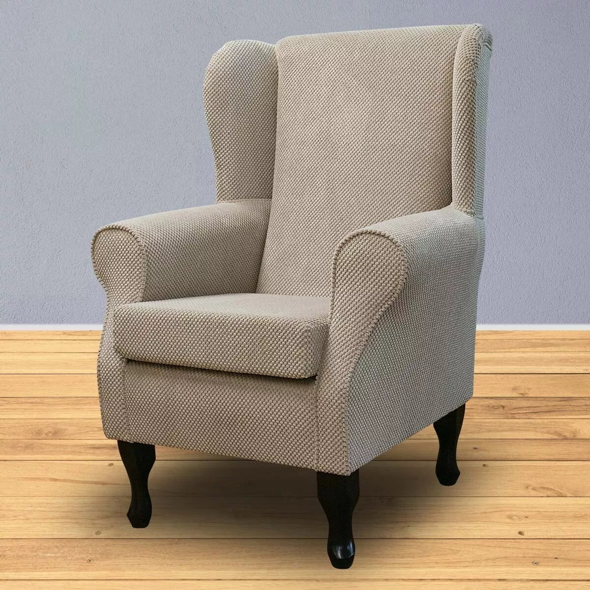 Dimple Mink Wingback Armchair Handmade Accent Fireside Chair