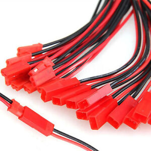 20Pairs* 10cm JST Plug 2pin Connector Cable Wire Female+Male RC Lipo Battery