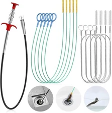 10 Pack Drain Snake Clog Remover Set Flexible Hair Cleaner for Sink Shower Toile