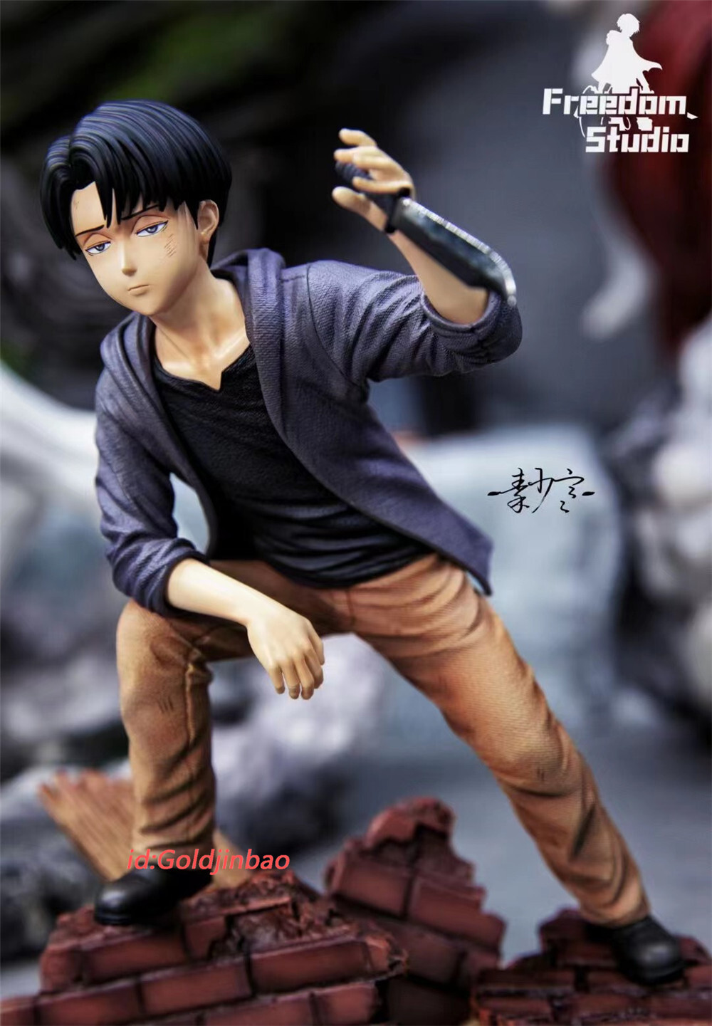 Freedom Studio Figure Freedom Studio Attack on Titan Child Levi·Ackerman Resin Model 19*15*11 ...