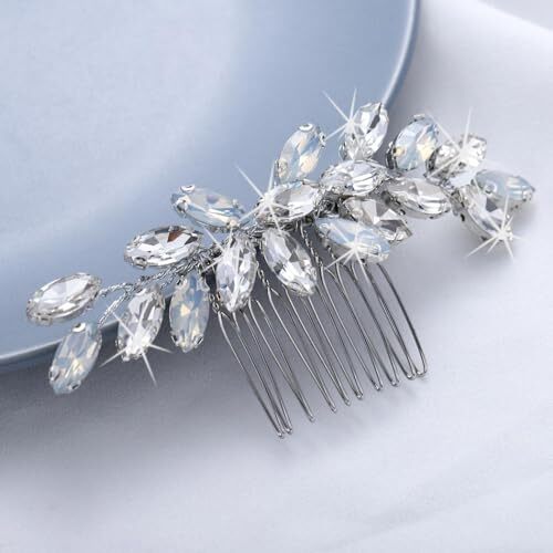 Crystal Bride Wedding Hair Comb Silver Rhinestone Bridal  display picture 2