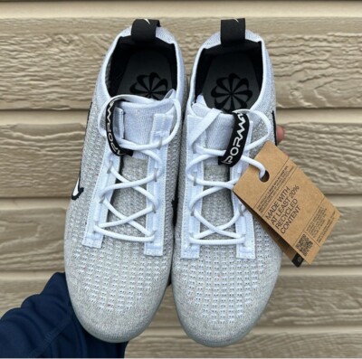 Nike Air VaporMax 2021 FK White Black Running Shoes DB1550-100 Men’s‎ Sz 6.5 Nike Air Vapormax 2021 FK Flyknit (GS) White Black DB1550  main image 4