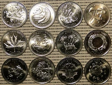 Brilliant Uncirculated 2000 Canada Millennium 12 Quarter 25 cent 25c Coin Set