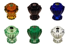 Fluted Glass Knob Vintage Old-Cut Replica Front Mounted 1", 1-1/4', 1-1/2"