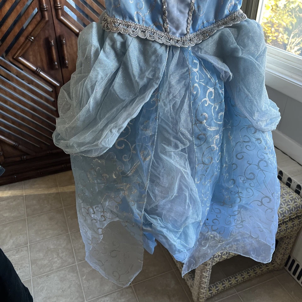 Disney Store Cinderella Dress Costume Halloween Blue Tulle Girls Size 10 - Image 4 of 4