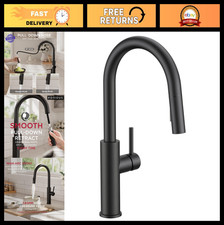 High Arc Kitchen Faucet with Pull Down Sprayer, Elegant Black Finish, Easy Insta
