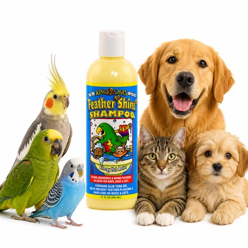 Kings Cages Feather Shine Shampoo 17oz with Aloe Vera Gel Parrot Amazon Conure