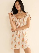 Doen soft and cute doll red floral short sleeved cute dress