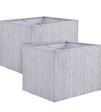 Set of 2 Contemporary Square Lamp Shades Wavy Animal Stripe 12" x 12" x 10" High