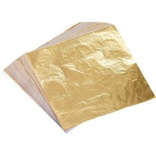 100 Pcs Imitation Gold Leaf Sheets Gold Foil Sheets for Gilding Crafts Arts