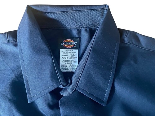 Dickies Mens LS51 Navy Blue WorkTech Ventilated Short Sleeve Shirt Cool Mesh LG - Picture 5 of 10
