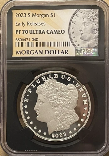 2023-S $1 Morgan Silver Dollar NGC PF 70 UCAM Early Releases Morgan Label