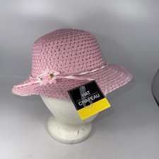 Girl's Spring hat with Ribbon and Flower Easter Tea Party Pink