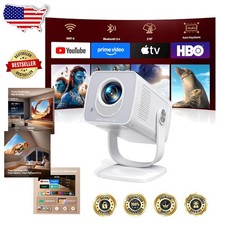 Mini Projector WiFi6 Bluetooth5.4 Android 14 Portable 1080P 4K Auto Keystone