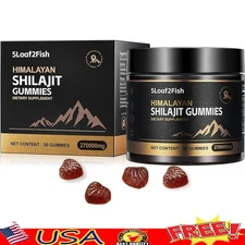 Organic Shilajit Gummies for Men Supplement Gold Natural 85+ Trace Minerals Hot