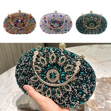 Sparkly Rhinestone Evening Clutch Handbag Women Crystal Purse Banquet Bag