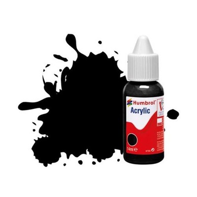 Hornby Humbrol Acrylic Paints Gloss - Black New