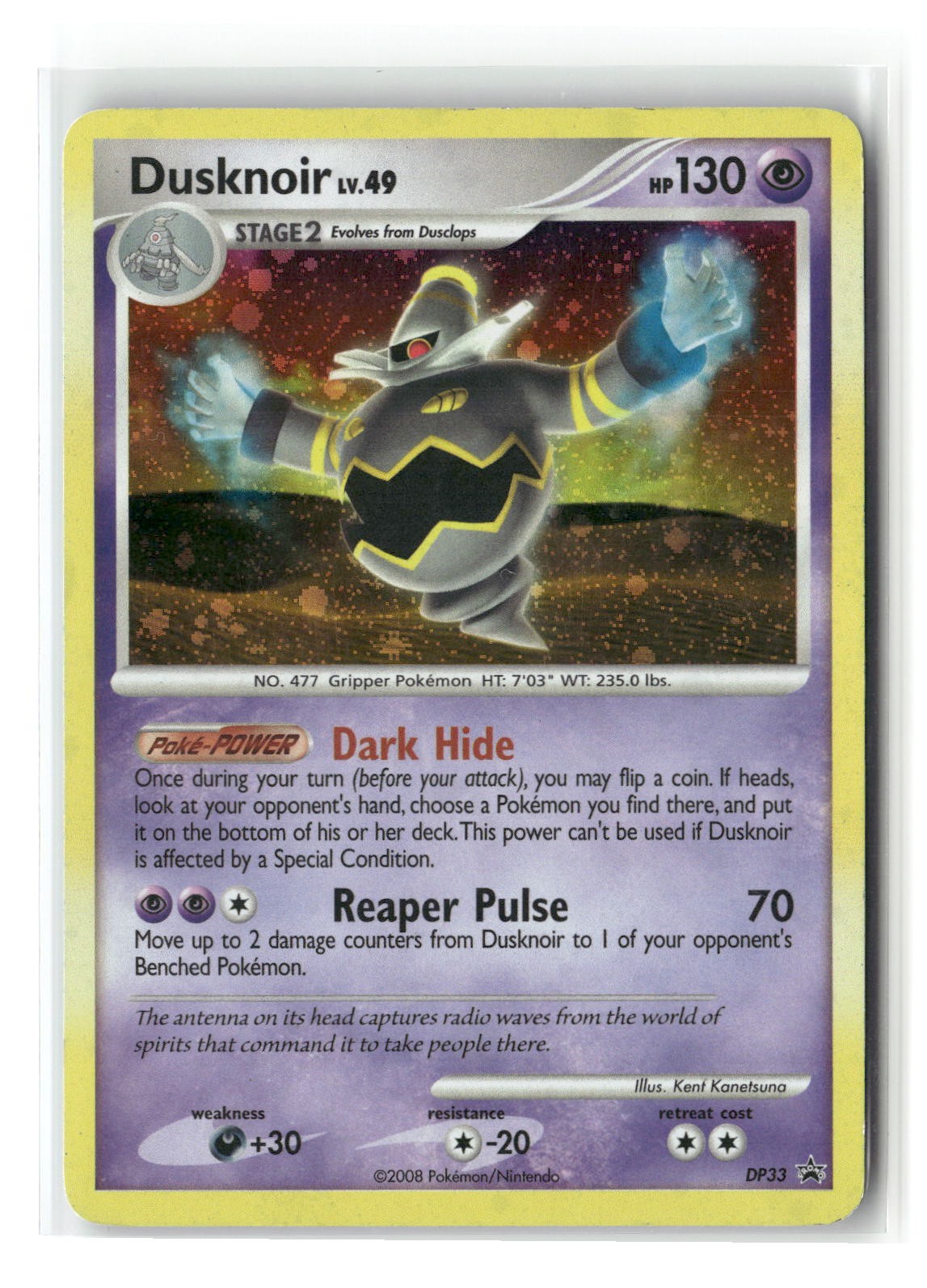 Dusknoir Holo Promo Diamond and Pearl Promos DP33 Pokemon Moderately Played