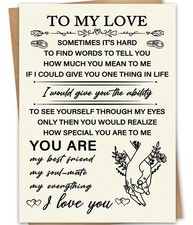Romantic Valentines Day Card for Him Her - To My Love Valentines Day Gifts