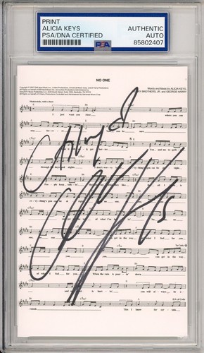 Alicia Keys SIGNED No One Lyric Piano Sheet Music PSA DNA Certified AUTOGRAPH