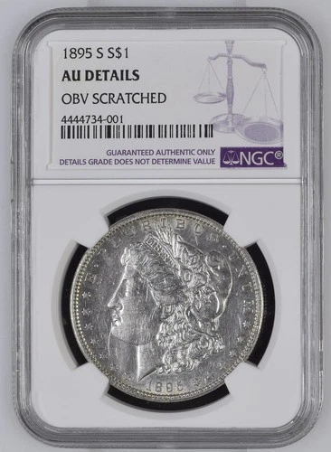 1895 S Morgan Silver Dollar NGC AU Details OBV SCRATCH