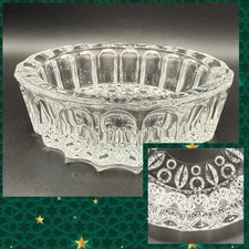 Vintage KIG Indonesia Clear Heavy Glass Ashtray-Candy Dish 5 3/8 Dia Pretty!