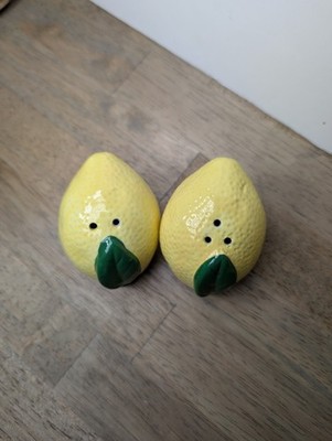 Ceramic Lemon fruit Salt Pepper Shaker Set Kitchen Bar farmhouse