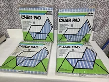 4 Vintage Arden Paradise Deluxe Vinyl Chair Pads (17' x 35') Blue And White Stri