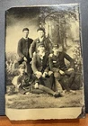 1880s Handsome Tintype Photograph Militia Civil War Hats Clean Gay Interest