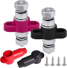 Stud Remote Battery Terminals 12V 250A, M10 Single Stud Battery Junction 3/8"