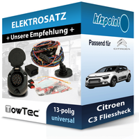 Towtec E-Satz 13Polig Universell Passend für Citroen C3 Fliessheck NEU